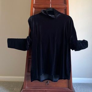 Velvet mock turtle neck